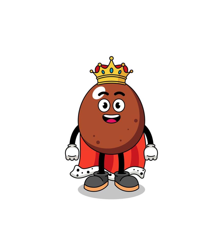 ilustración de la mascota del rey del huevo de chocolate vector