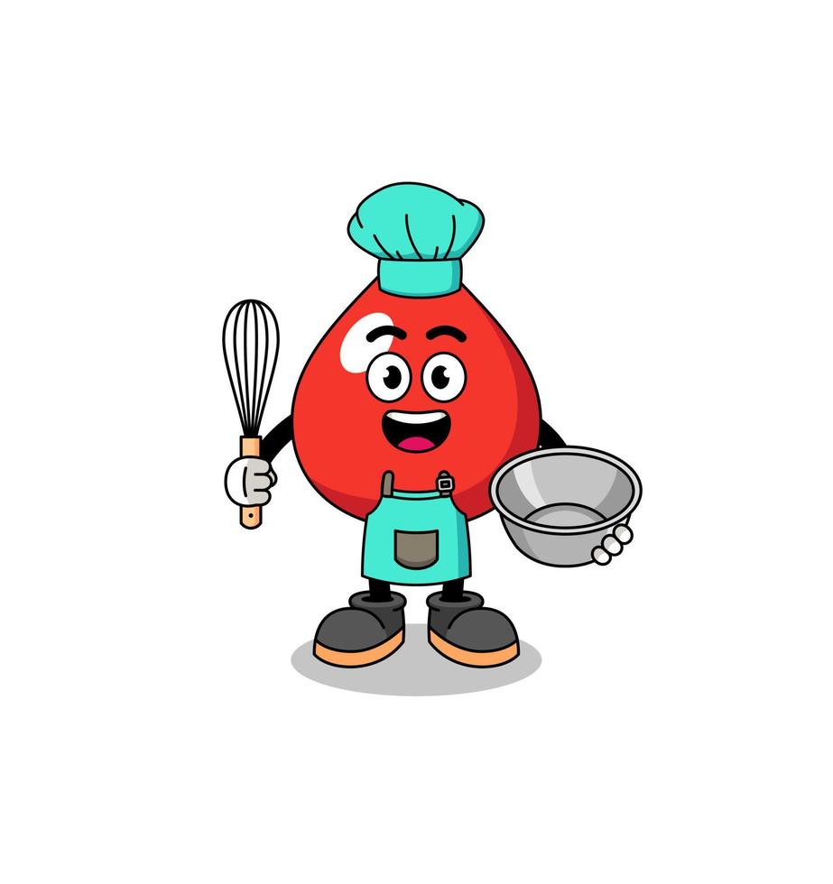 Illustration of blood as a bakery chef vector