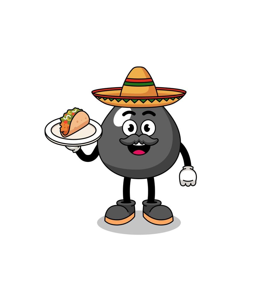 caricatura de personaje de aceite como chef mexicano vector