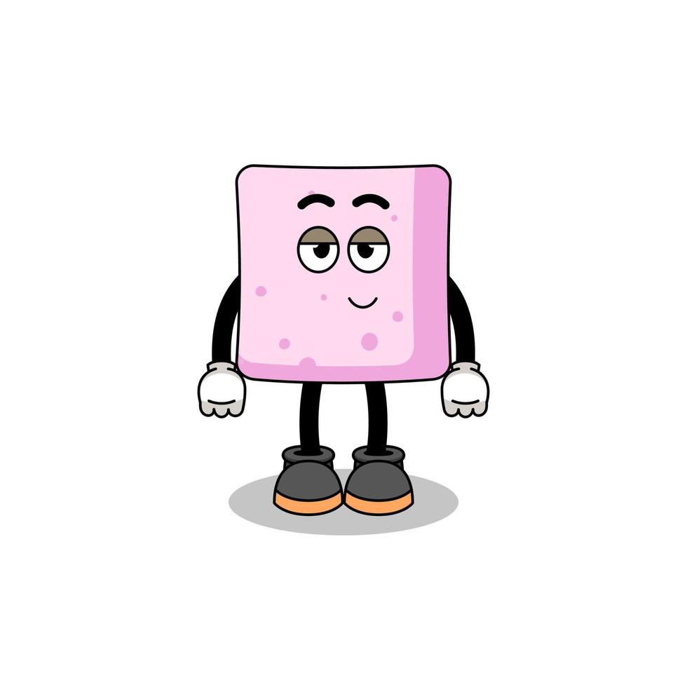 marshmallow cartoon couple with shy pose vector