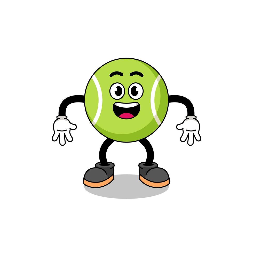 tennis ball cartoon with surprised gesture vector