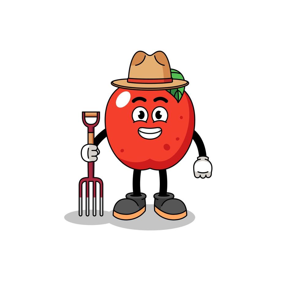 Cartoon mascot of apple farmer vector