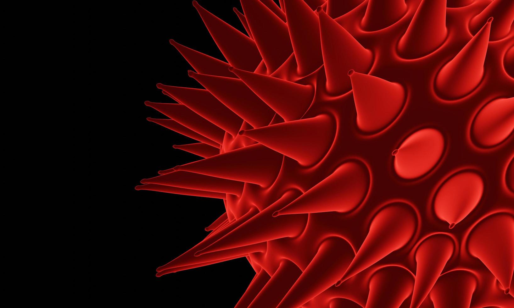 Abstract bacteria or virus cell in spherical shape with long antennas. Corona virus. Pandemic or virus infection concept - 3D Rendering. photo