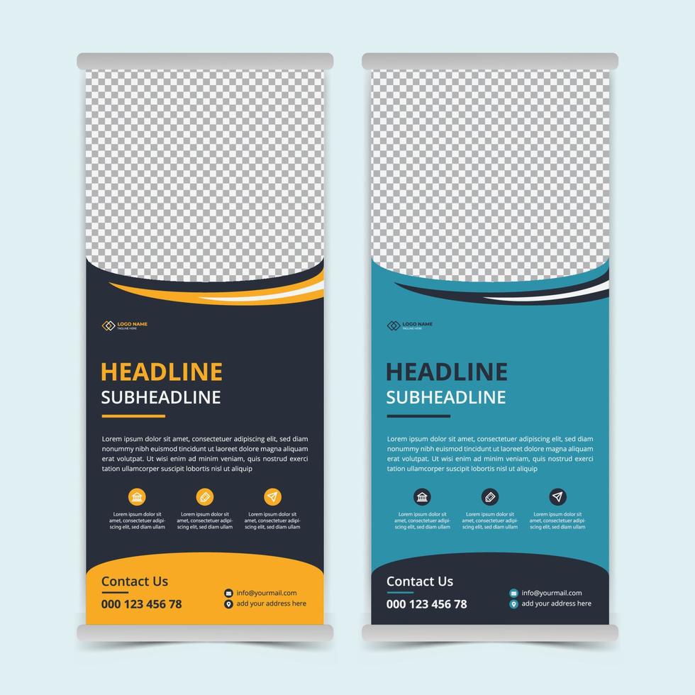 Corporate business roll up banner template design vector