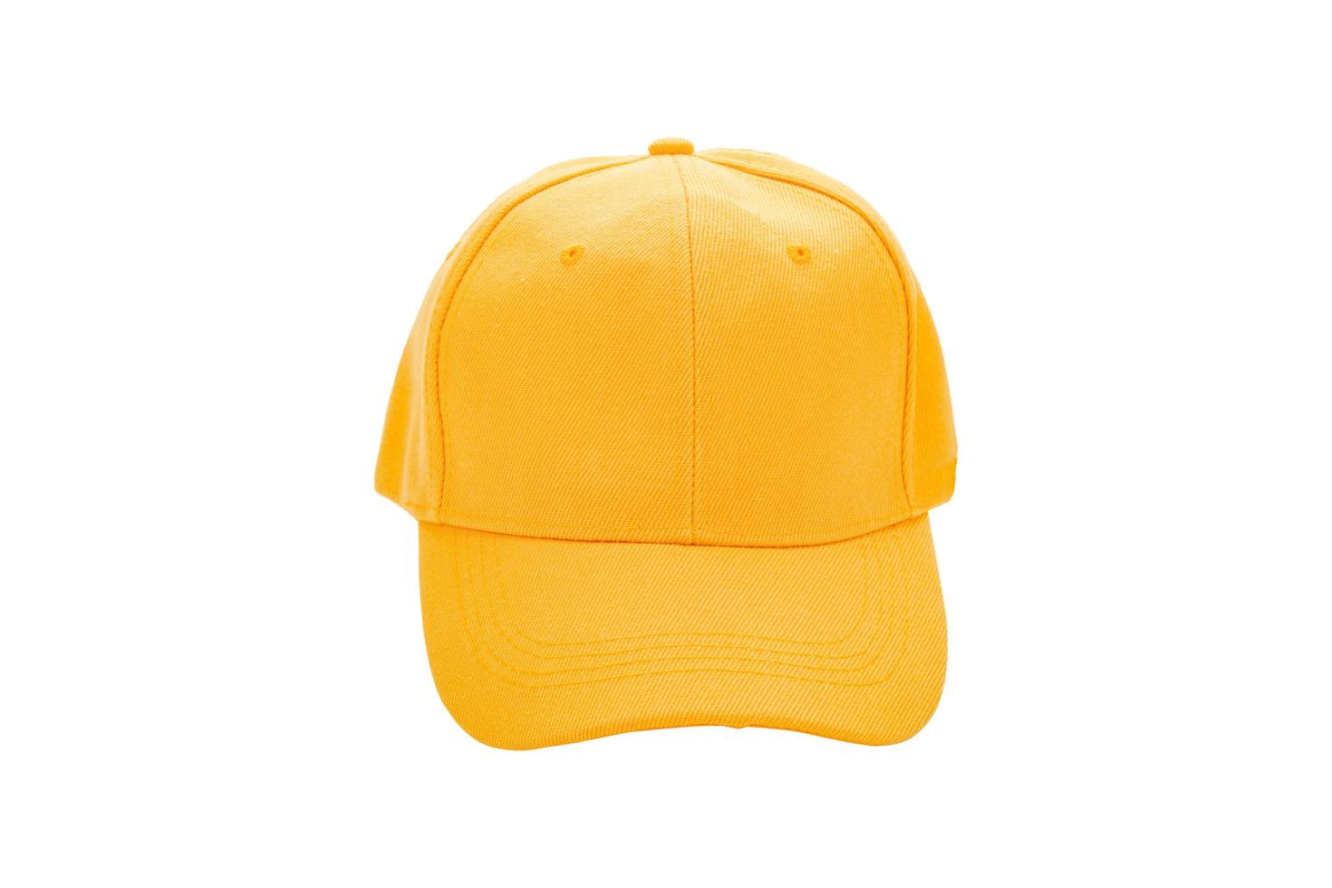 Yellow baseball cap isolated on white background. with clipping path photo