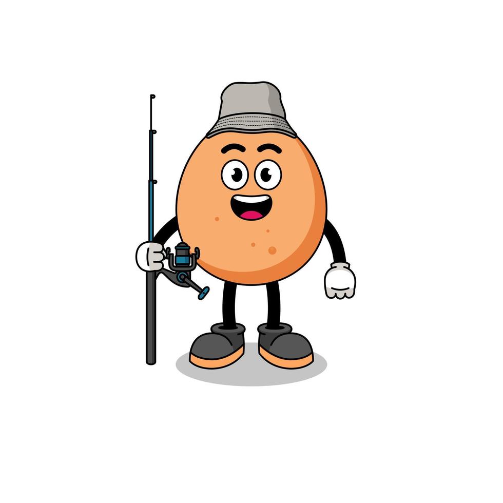 Mascot Illustration of egg fisherman vector