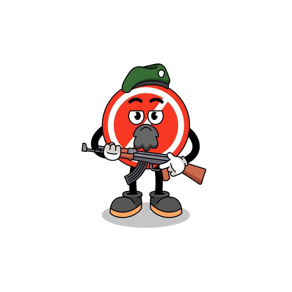 Character cartoon of stop sign as a special force vector