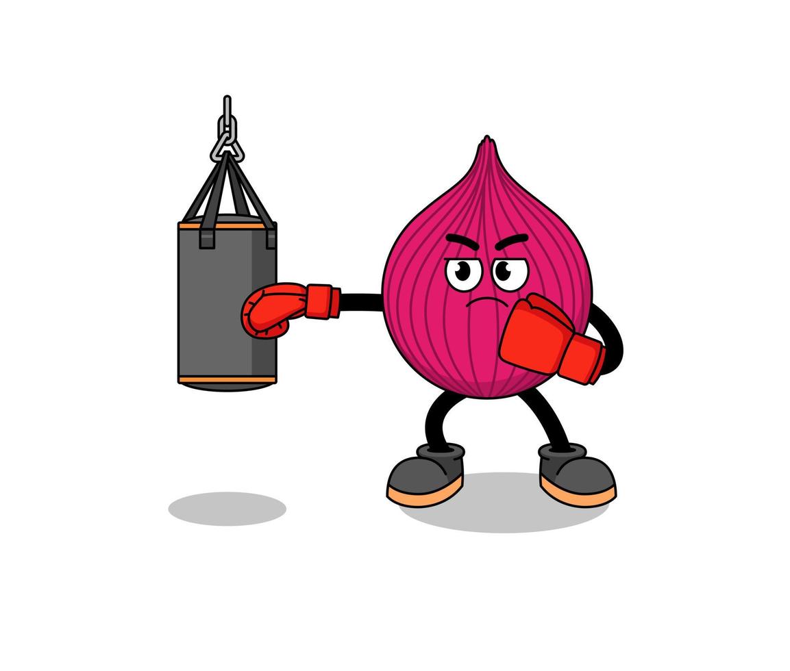 ilustración de boxeador rojo cebolla vector