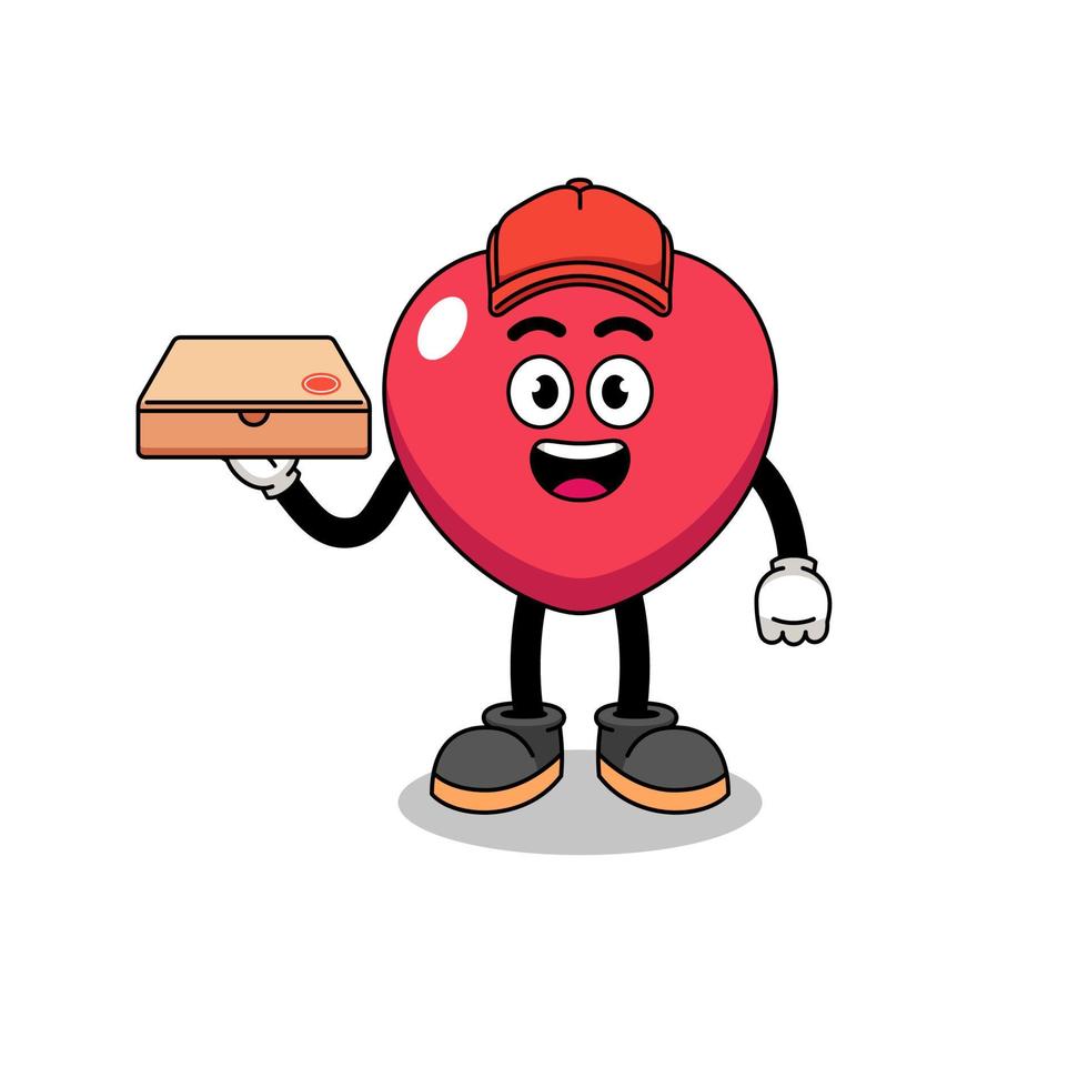 love illustration as a pizza deliveryman vector
