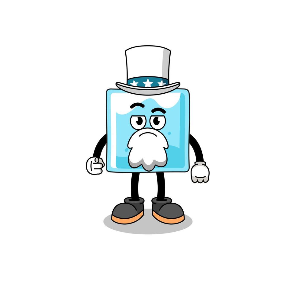 Illustration of ice block cartoon with i want you gesture vector