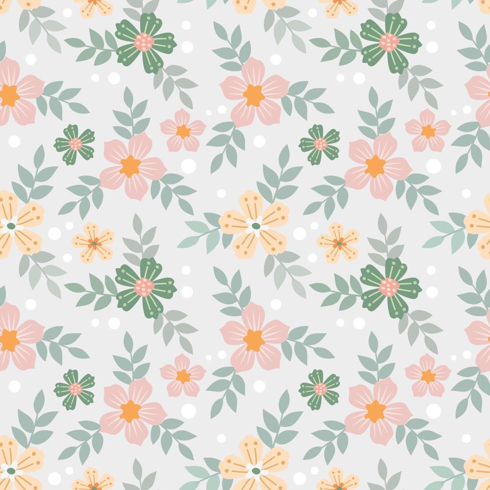 mano colorida dibujar flores de patrones sin fisuras. vector