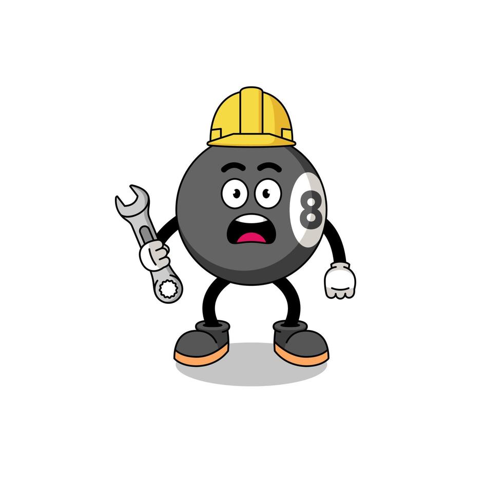 Character Illustration of billiard ball with 404 error vector