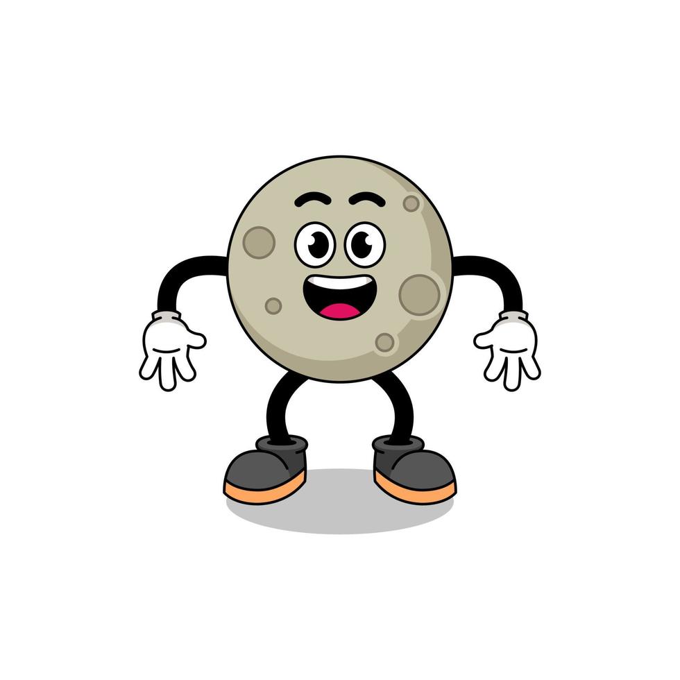 moon cartoon with surprised gesture vector
