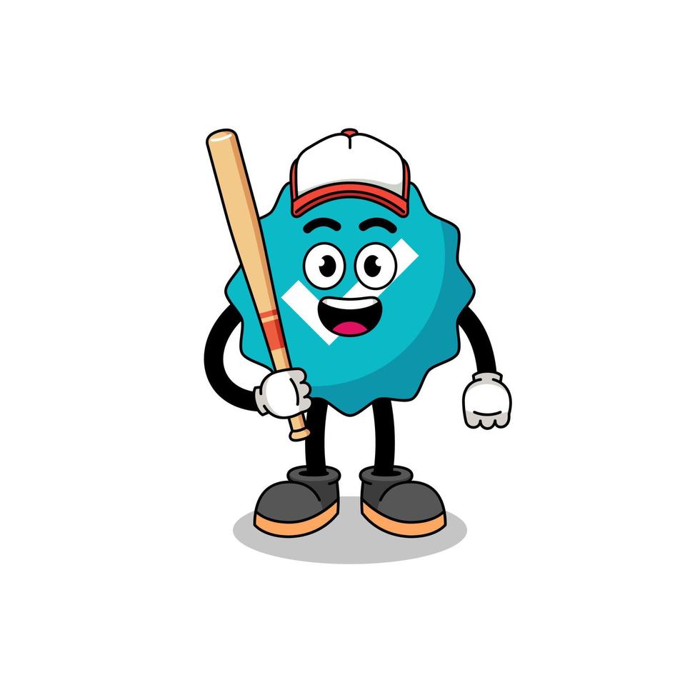 verified sign mascot cartoon as a baseball player vector
