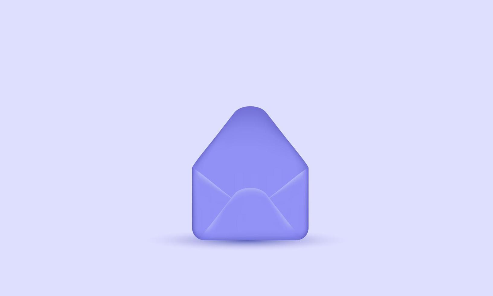 correo de notificación de diseño de icono de correo electrónico realista 3d vector