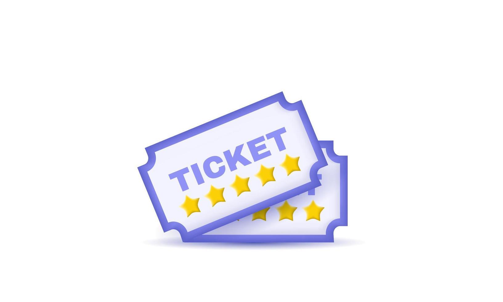 3d tickets isolated on vector