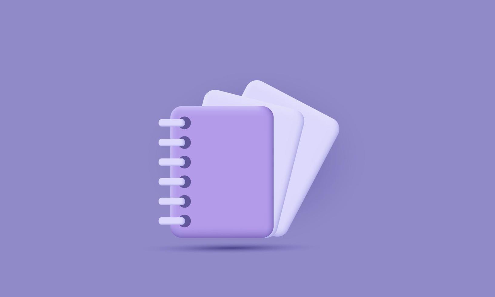 violet empty 3d realistic notepad on pastel background vector