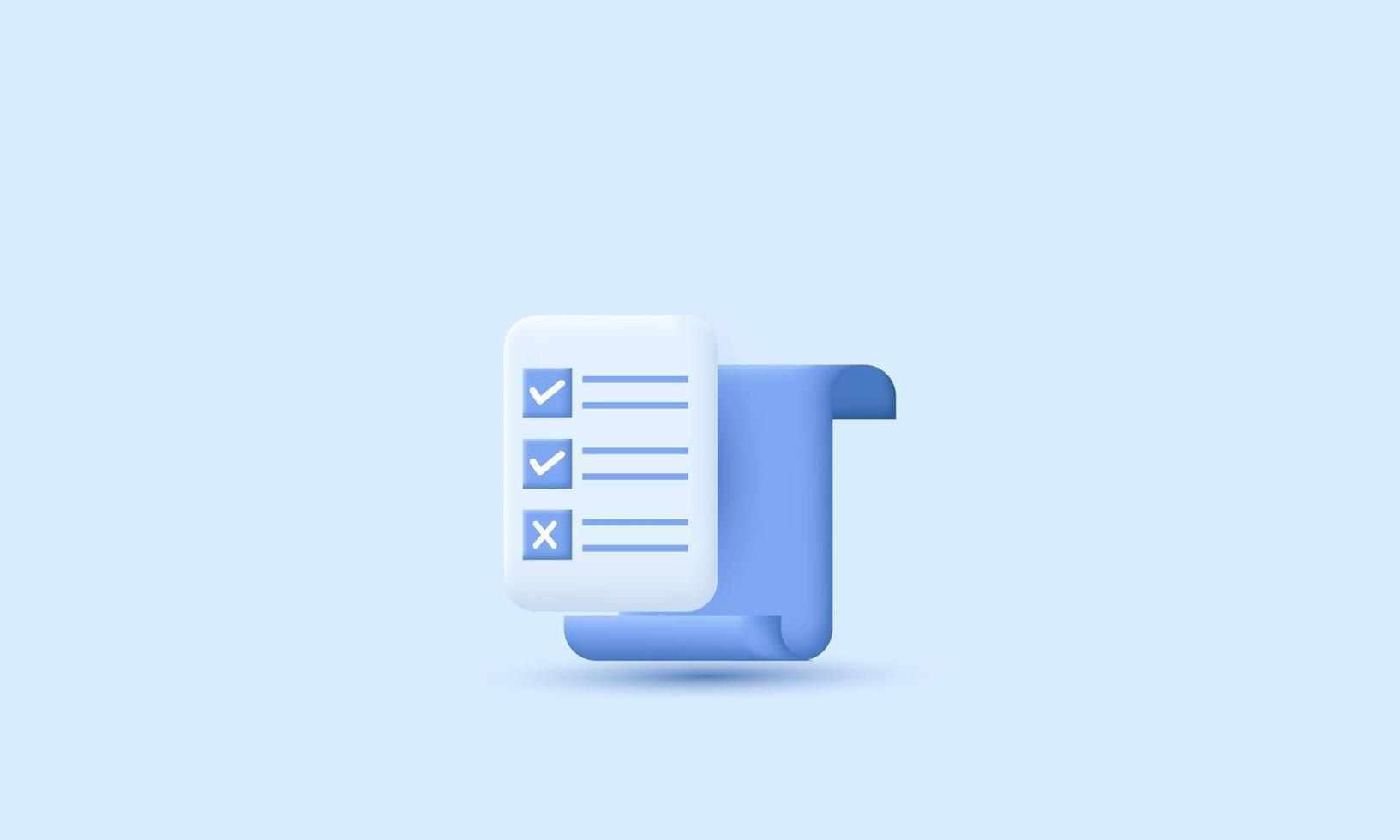 3d white clipboard checklist on blue background vector