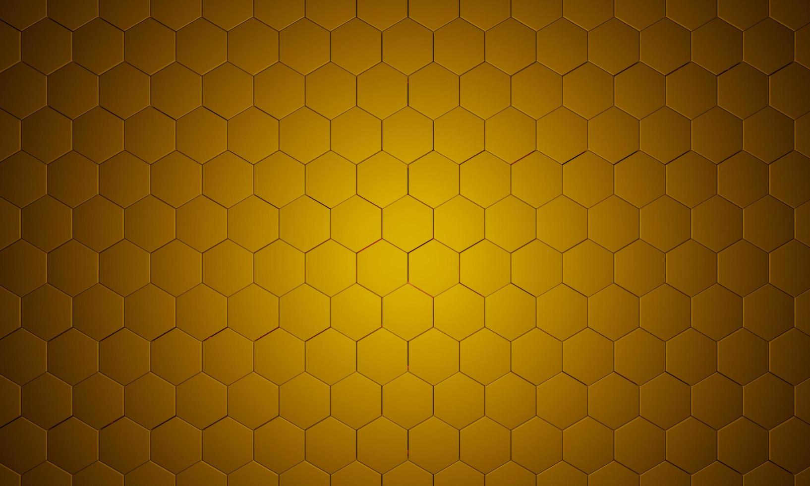 Abstract golden hexagonal background. Futuristic technology concept. 3d render illustration. Hex geometry pattern. photo