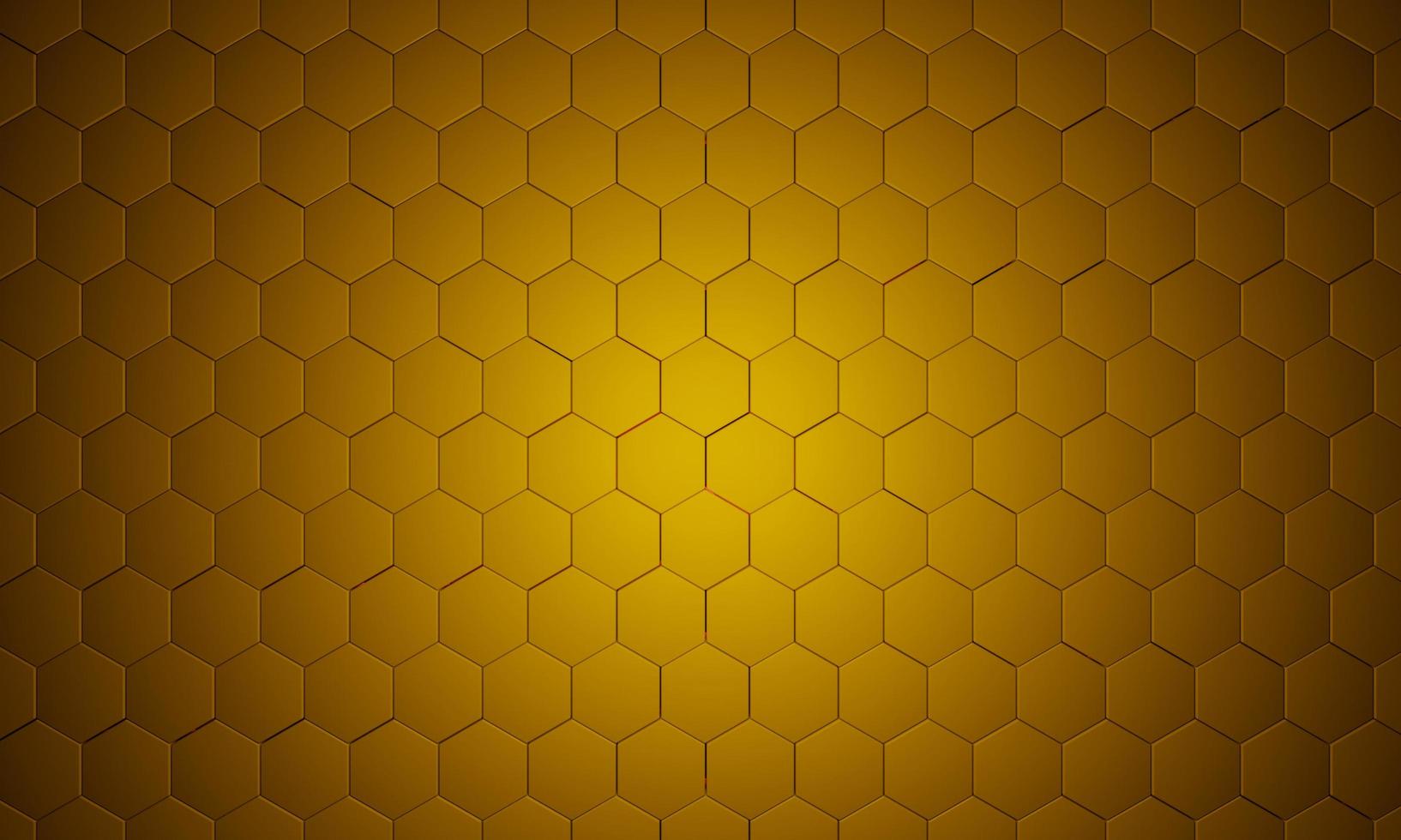 Abstract golden hexagonal background. Futuristic technology concept. 3d render illustration. Hex geometry pattern. photo