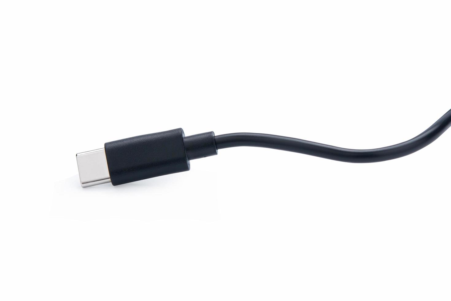 USB type c cable isolated on white background. with clipping path photo