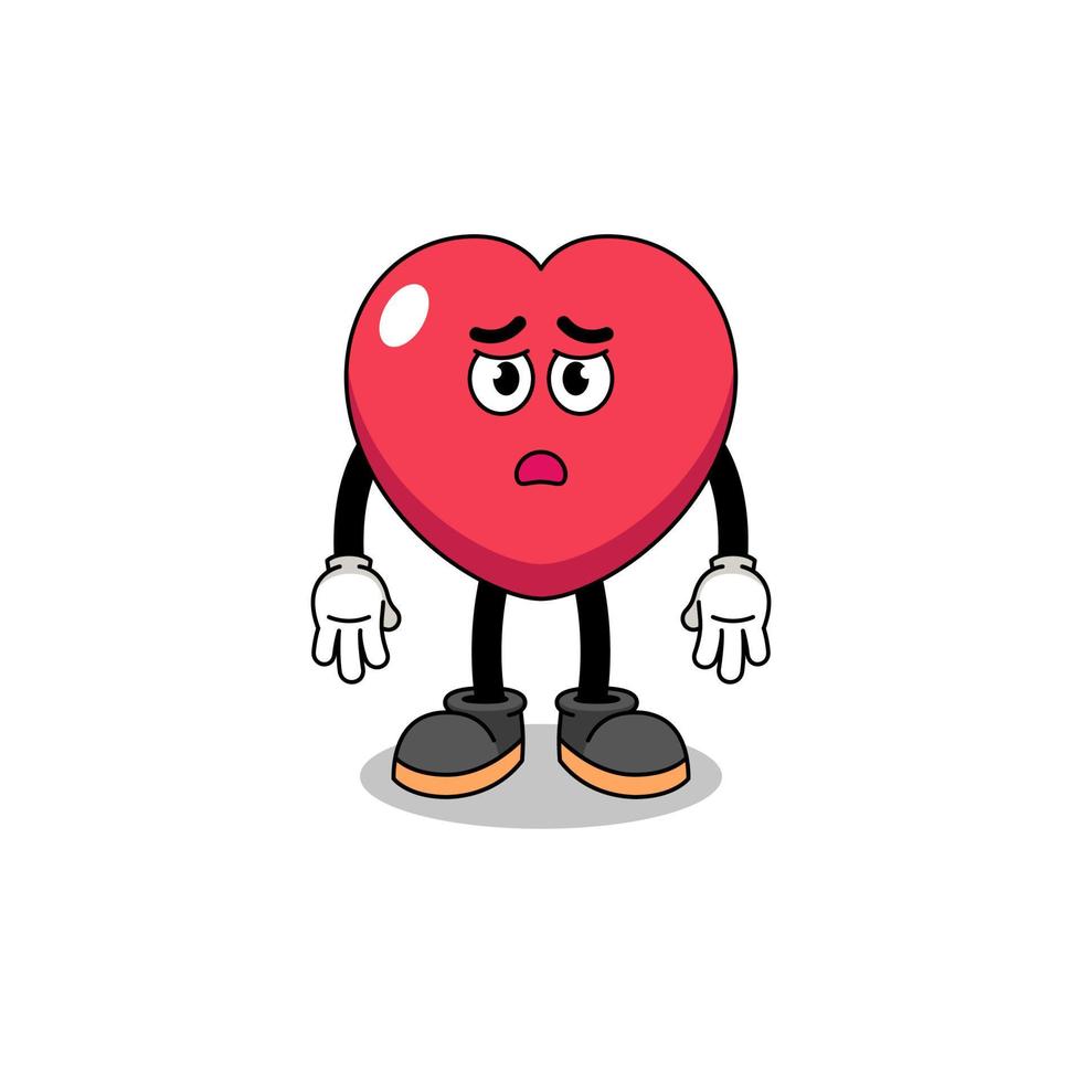 love cartoon illustration with sad face vector