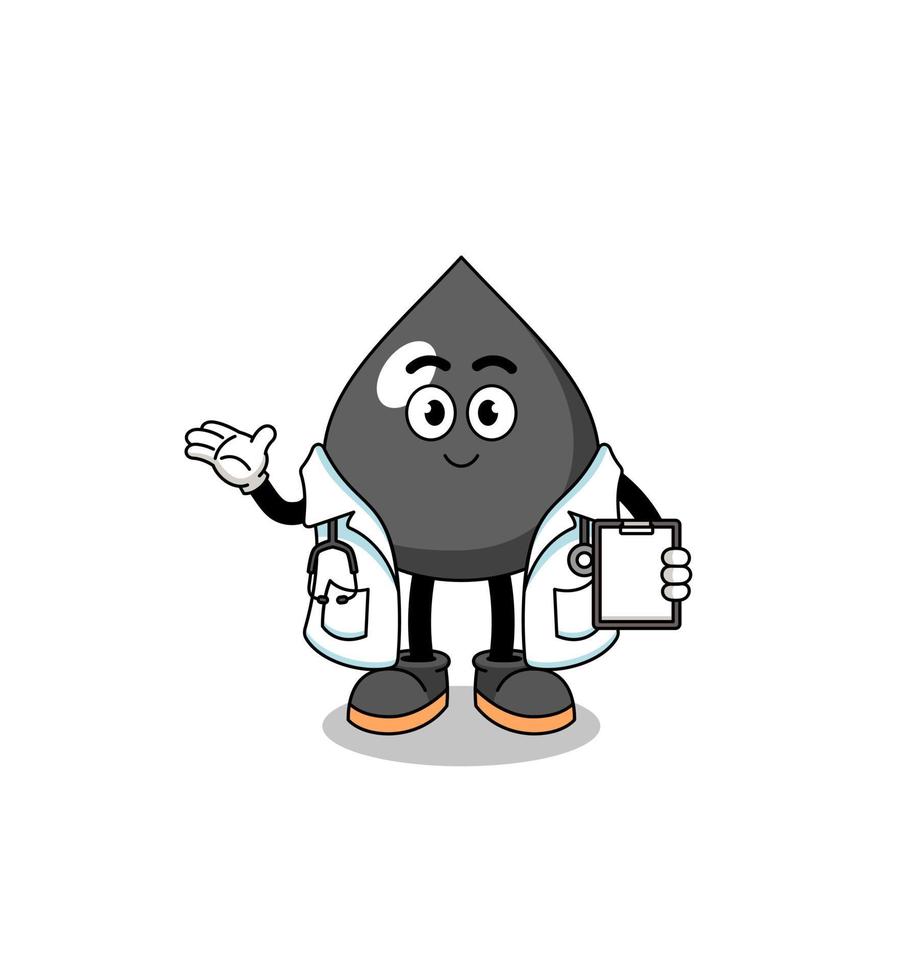 Cartoon mascot of oil doctor vector