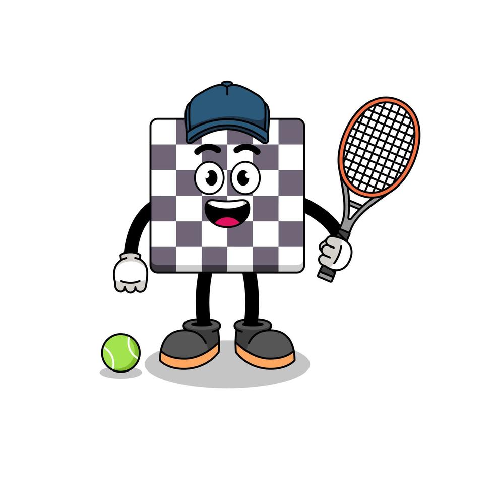 chessboard illustration as a tennis player vector