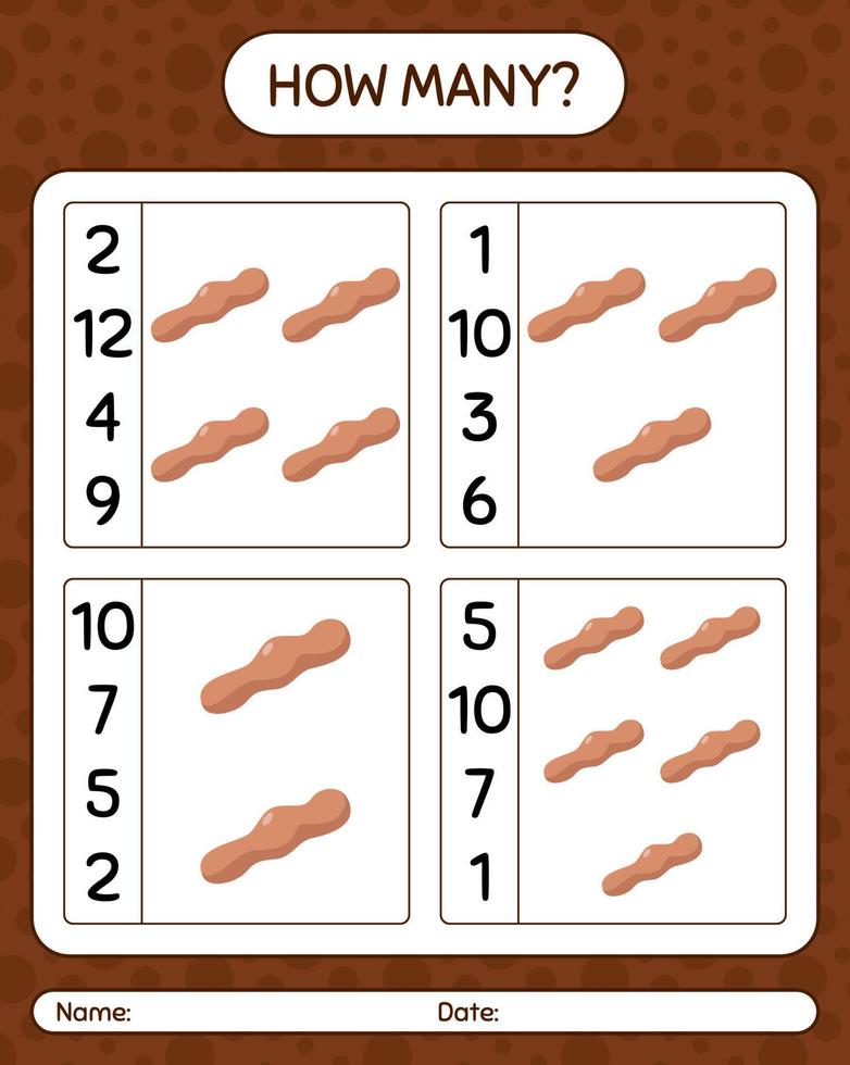 How many counting game with tamarind. worksheet for preschool kids, kids activity sheet, printable worksheet vector