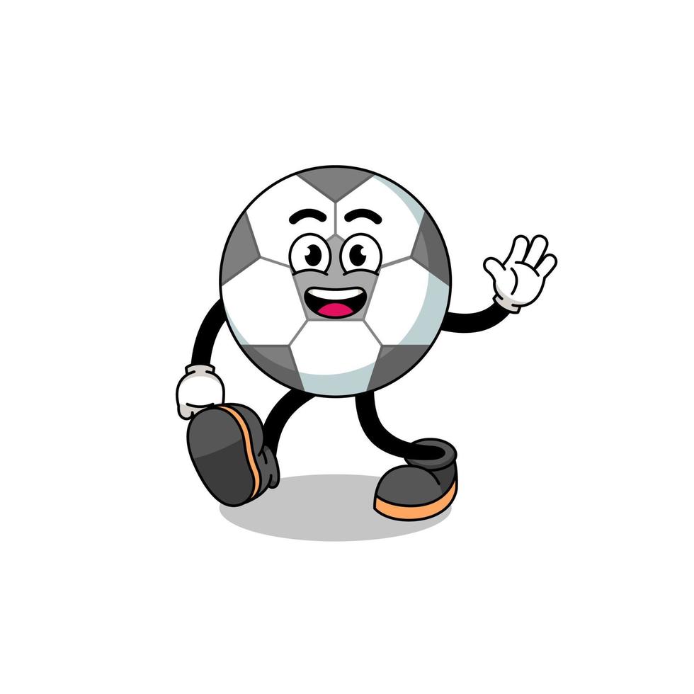 soccer ball cartoon walking vector