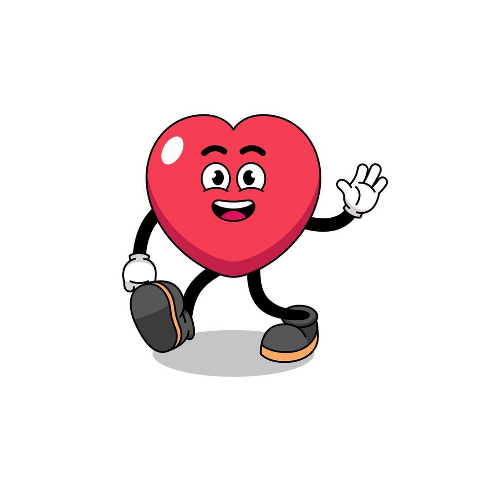 love cartoon walking vector