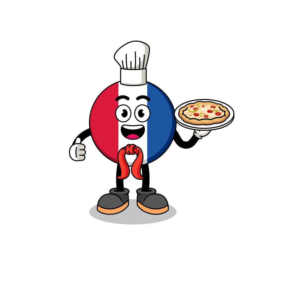 Illustration of france flag as an italian chef vector