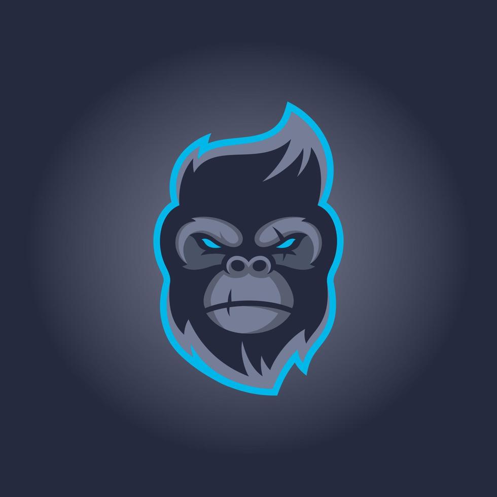 vector de diseño de logotipo de esports de king kong head