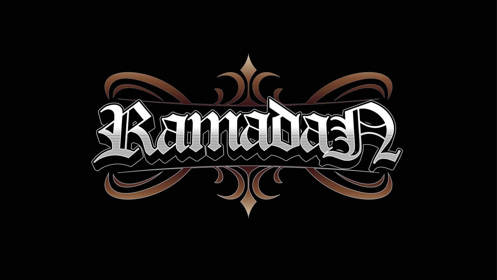 ramadan custom lettering medieval style text effect vector