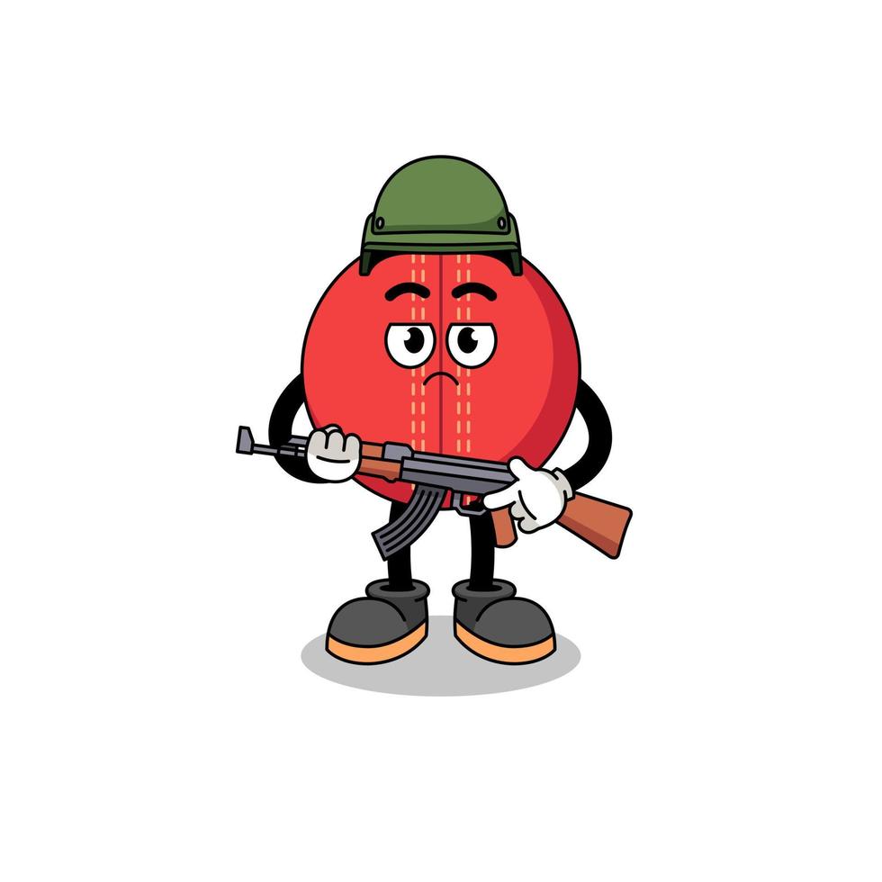 Cartoon of cricket ball soldier vector