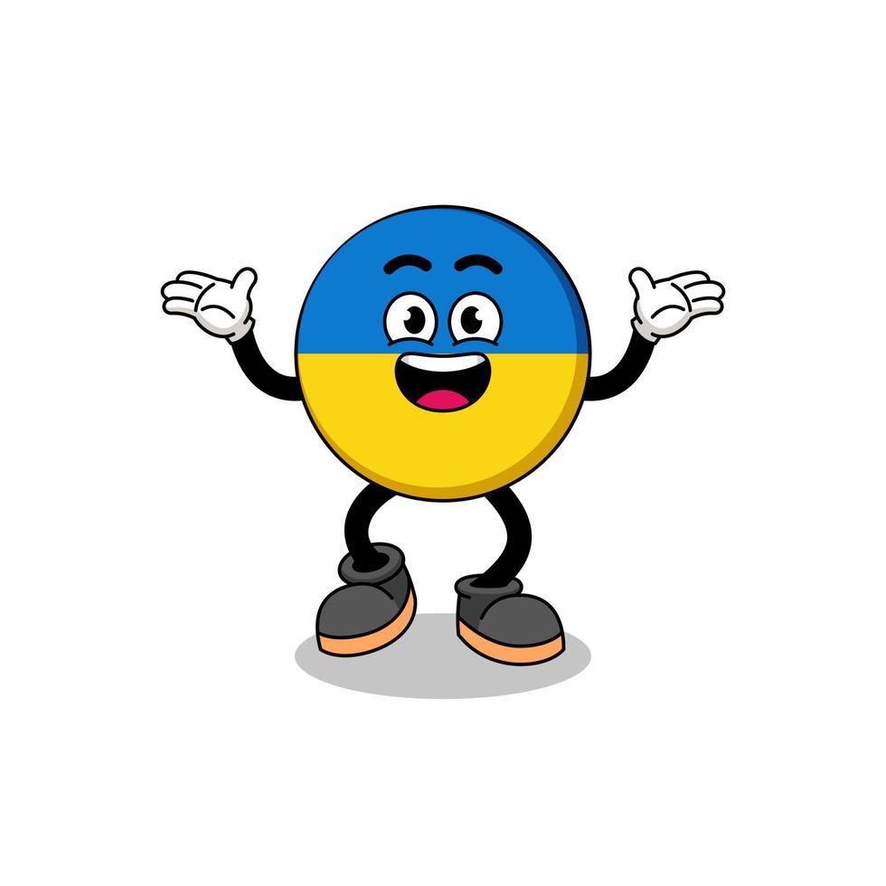 ukraine flag cartoon searching with happy gesture vector