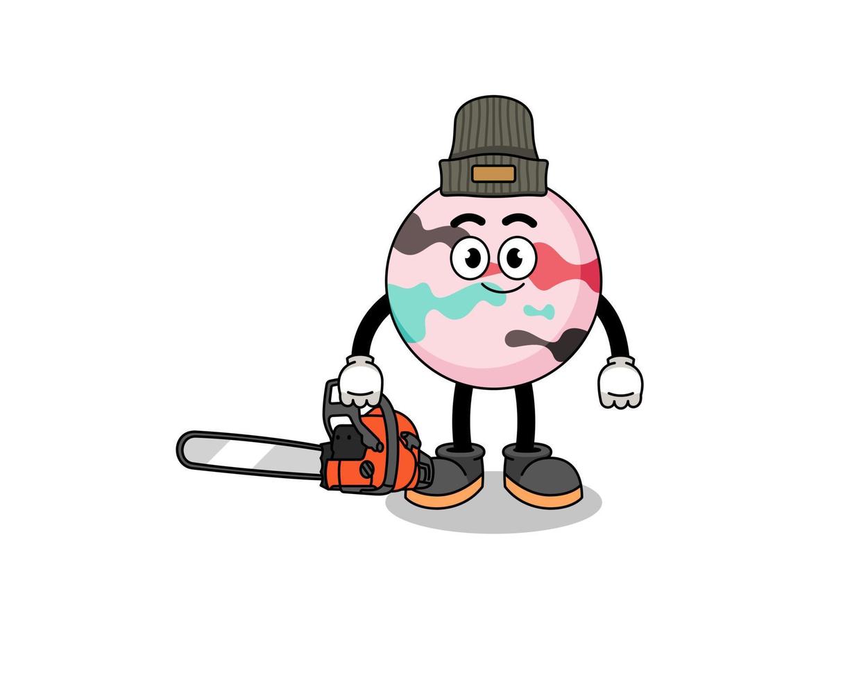 bath bomb illustration cartoon as a lumberjack vector