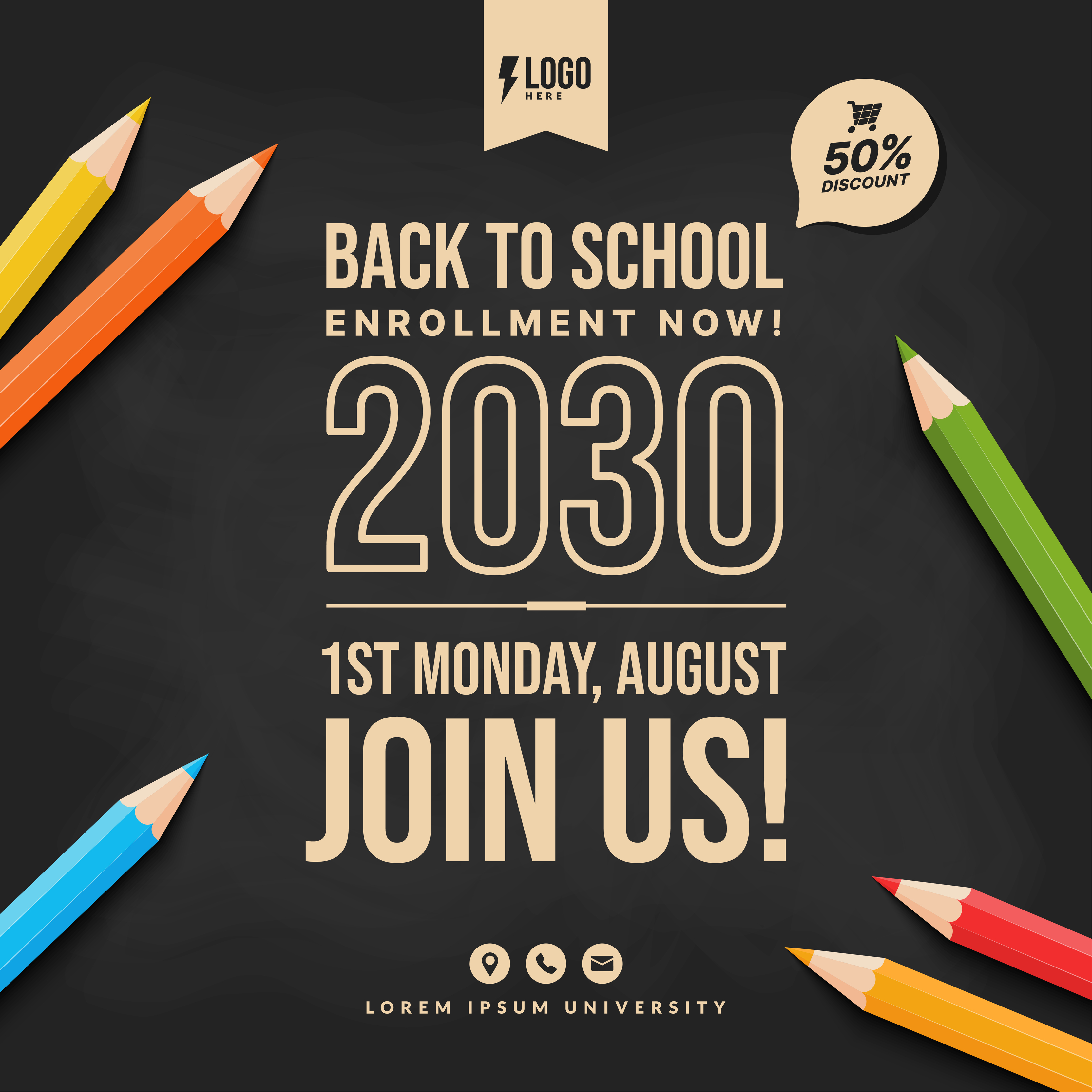Welcome back to school background with colorful pencils, Concept of  education templates for invitation, banner and poster 6664241 Vector Art at  Vecteezy