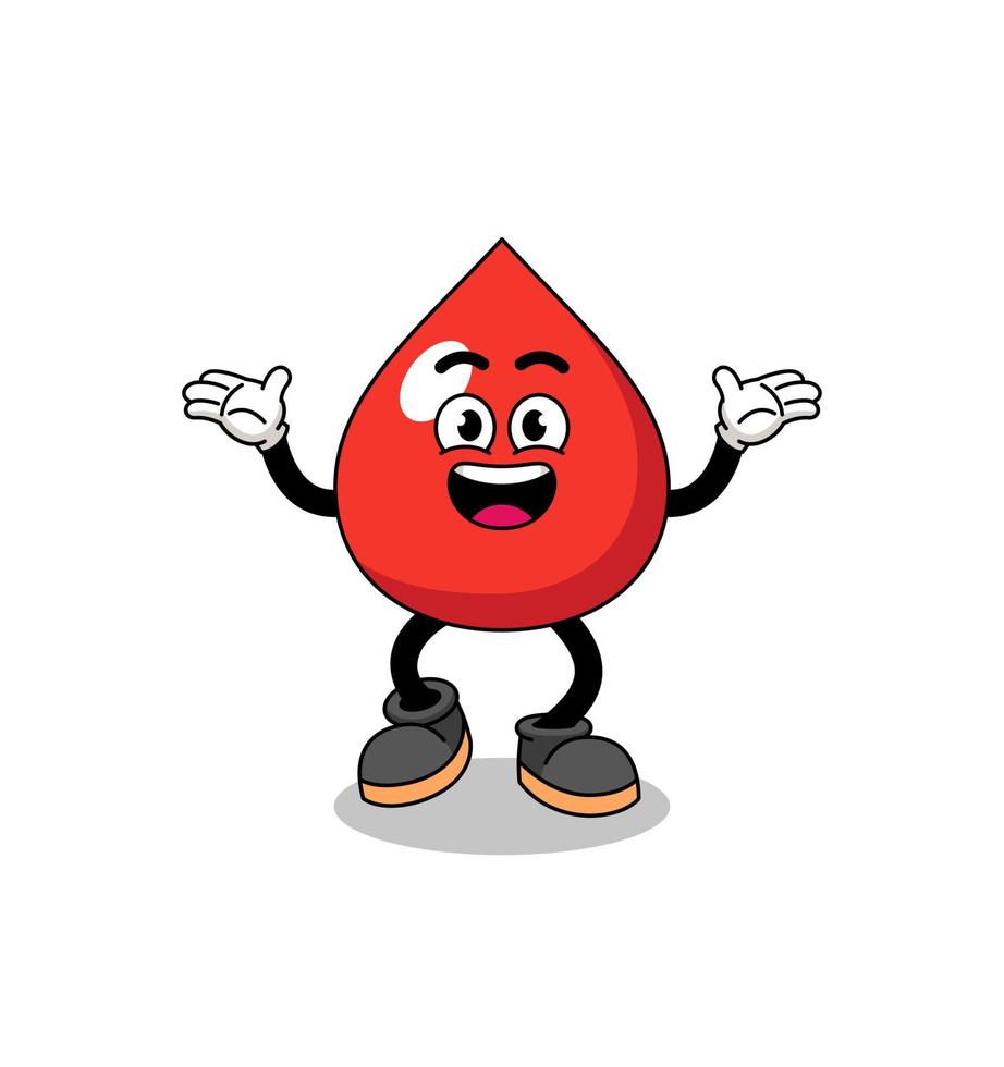 blood cartoon searching with happy gesture vector