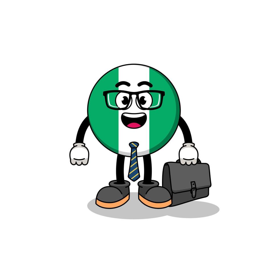 nigeria flag mascot as a businessman vector