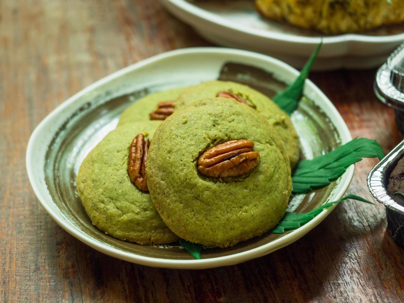 Cannabis cookies with pecan nut photo