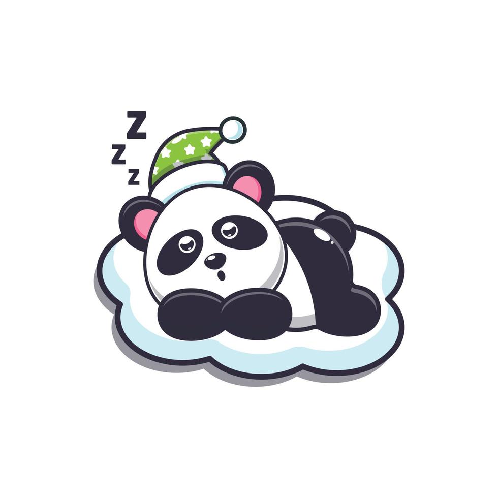 Cute panda sleep cartoon vector illustration