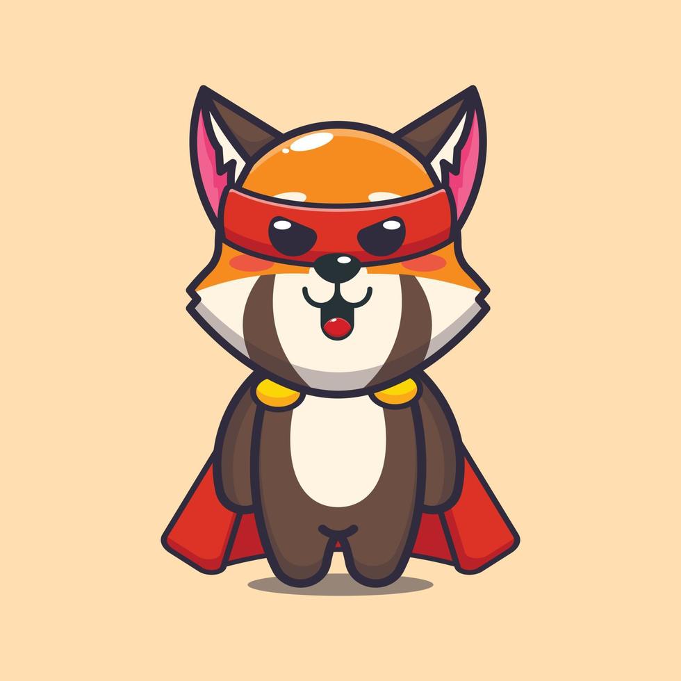 Cute super red panda cartoon vector illustration