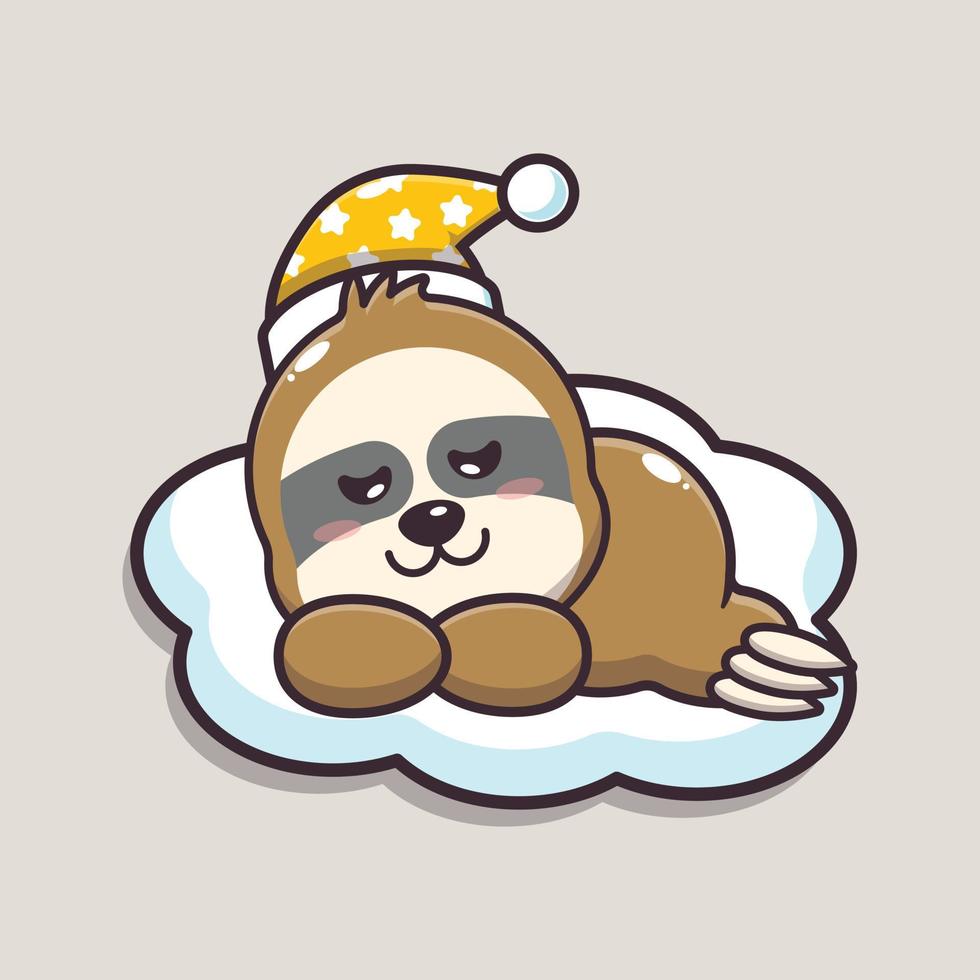 Cute sloth sleep cartoon vector illustration