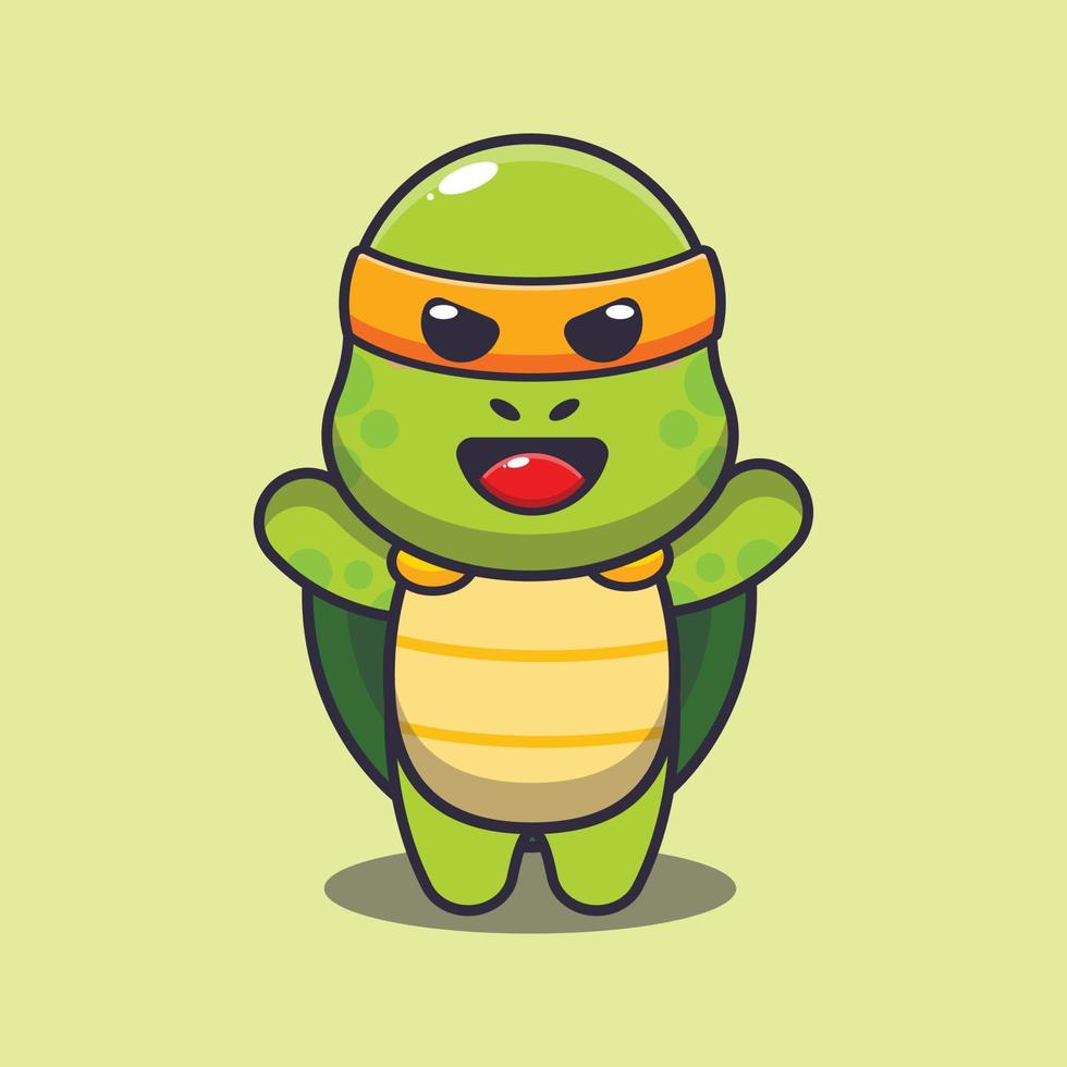 Cute super turtle cartoon vector illustration