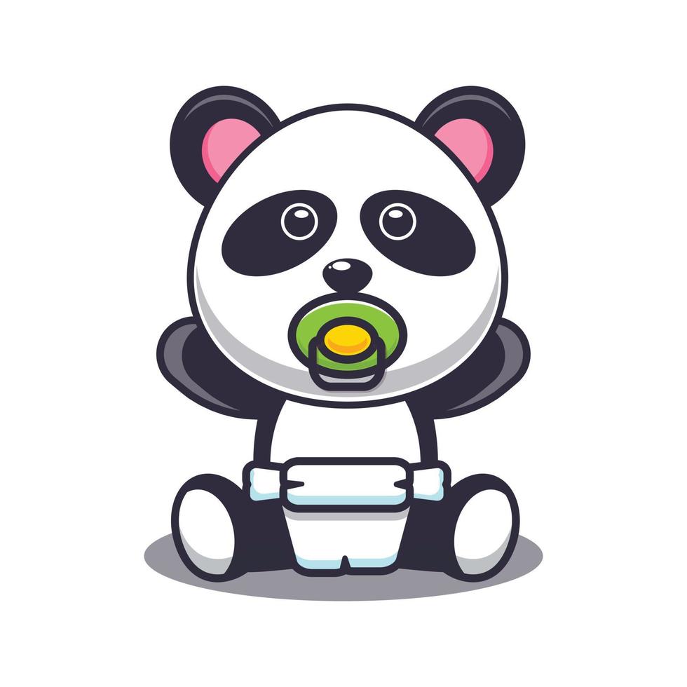 Cute baby panda cartoon vector illustration