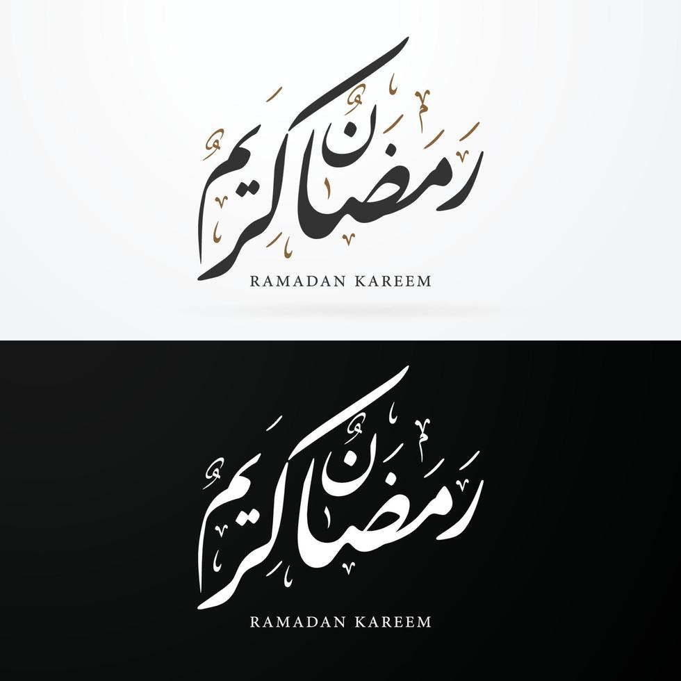 fondo de ramadán kareem con mezquita y uso de patrón de caligrafía árabe para anuncios de redes sociales y plantilla de banner vector