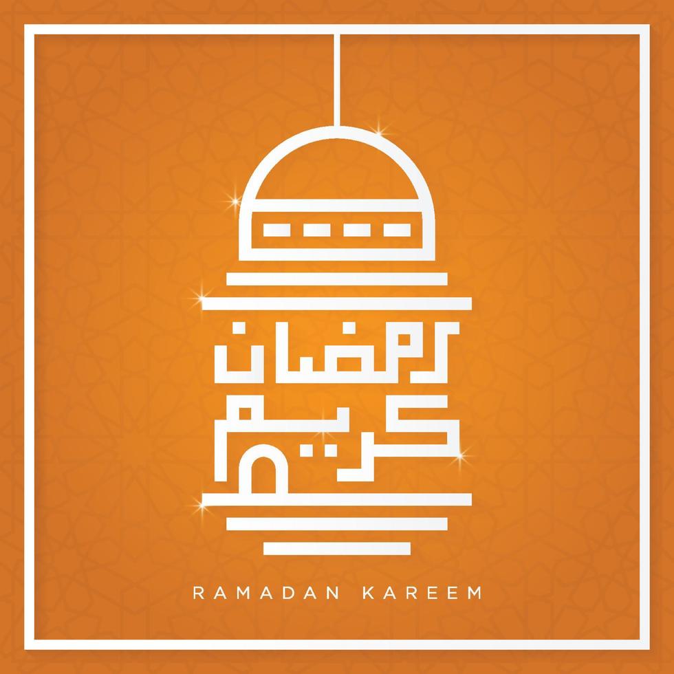 ramadan kareem background with mosque and arabic calligraphy pattern use for social media ads and banner template vector