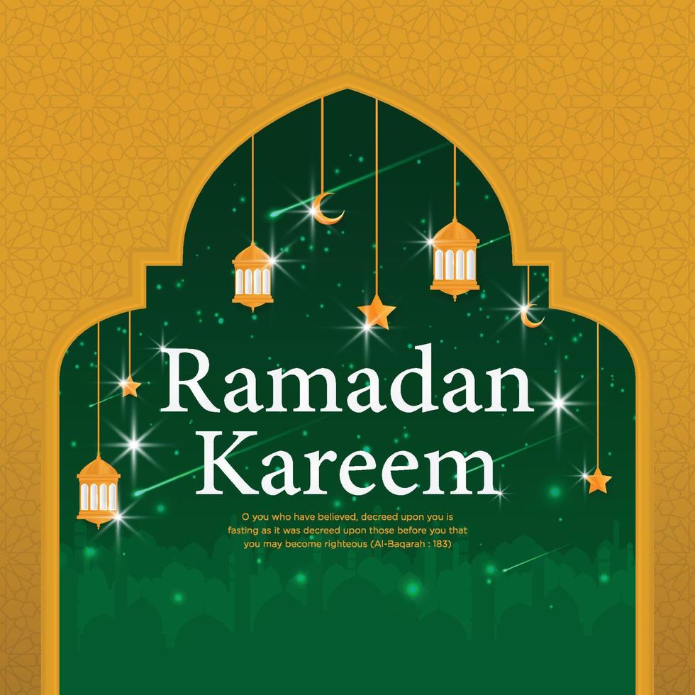 ramadan kareem islamic background design with simple modern concept and religious concept, hari raya, eid mubarak, ramdhan, iftar party banner, backdrop, cover, flyer, brochure design vector