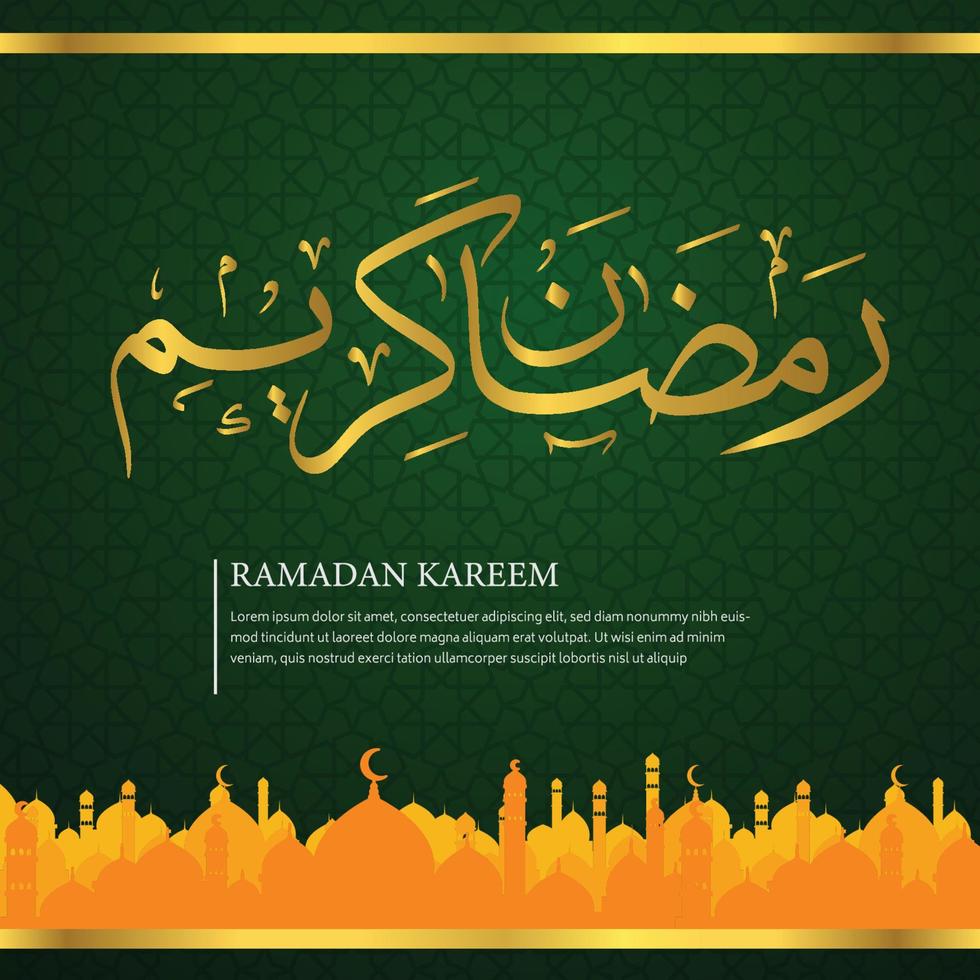 ramadan kareem islamic background with mosque dome and arabian pattern concept style, eid mubarak, hari raya, eid fitr, eid adha, hajj, umrah vector